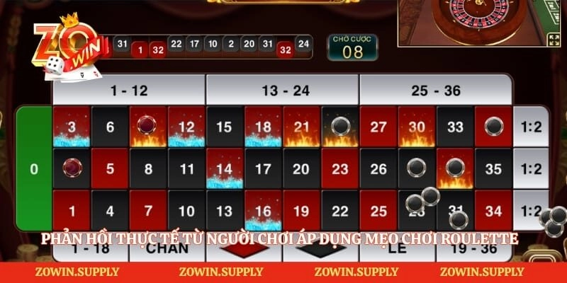 Phản hồi thực tế từ người chơi áp dụng mẹo chơi Roulette